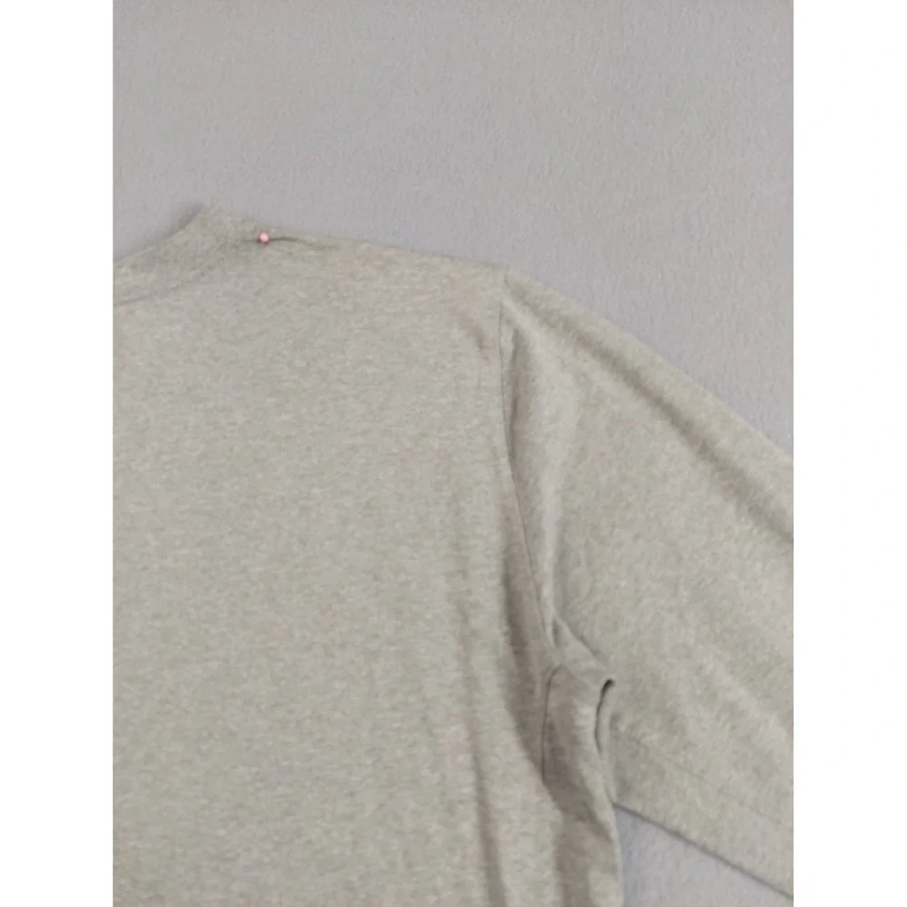 Nike Men Athletic Shirt M Gray Dri Fit 100% Polyester Logo Long Sleeve Crew Neck